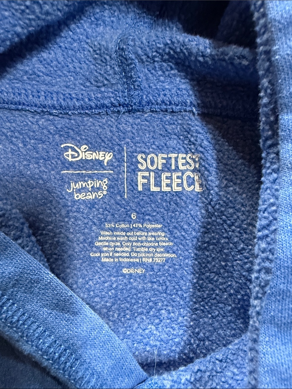 Disney Blue Mickey Mouse Pullover Hoodie with Yellow Accents - Picture 2 of 4